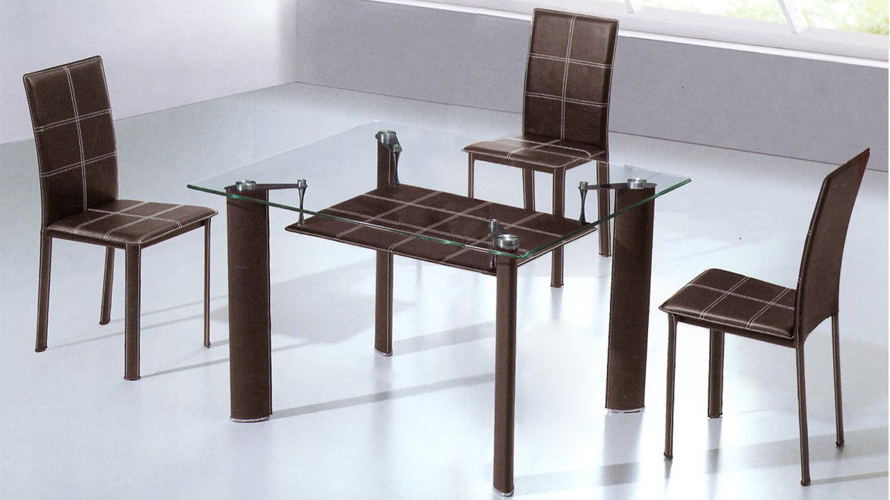 Обеденный стол со стеклом "А049-1"