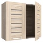 Шкаф 800 с двумя распашными дверьми стекло